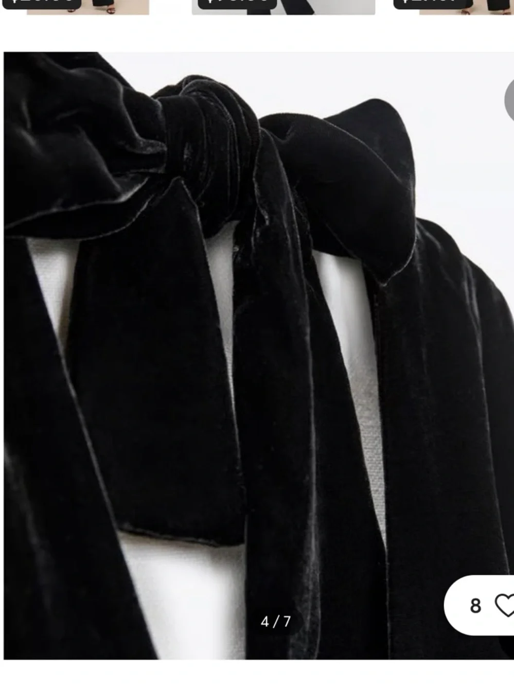 ZARA Black Velvet Halter Wide-Leg Jumpsuit - Picture 3 of 7